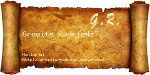 Grosits Rodrigó névjegykártya